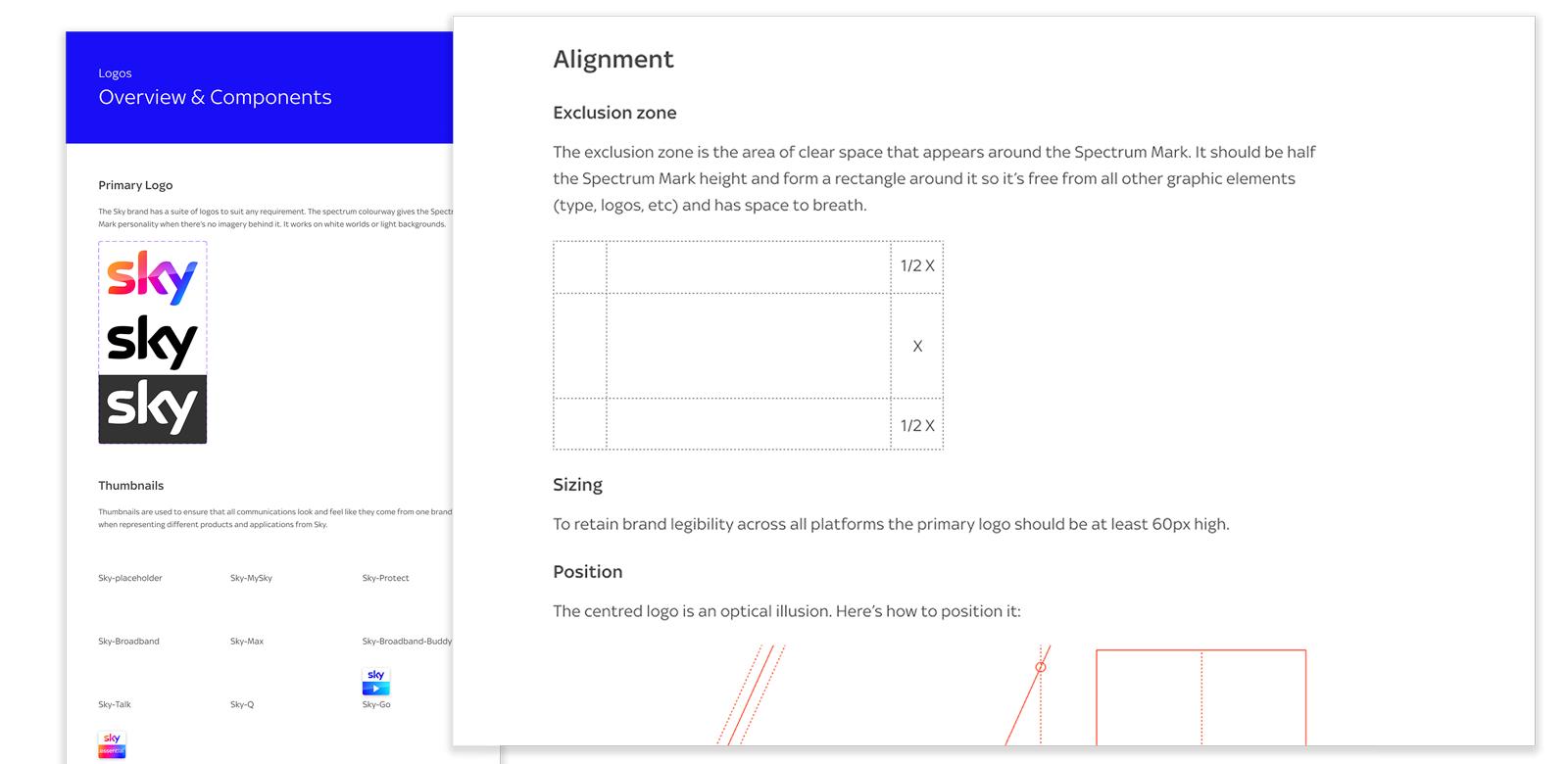 View of the logos alignment guidelines