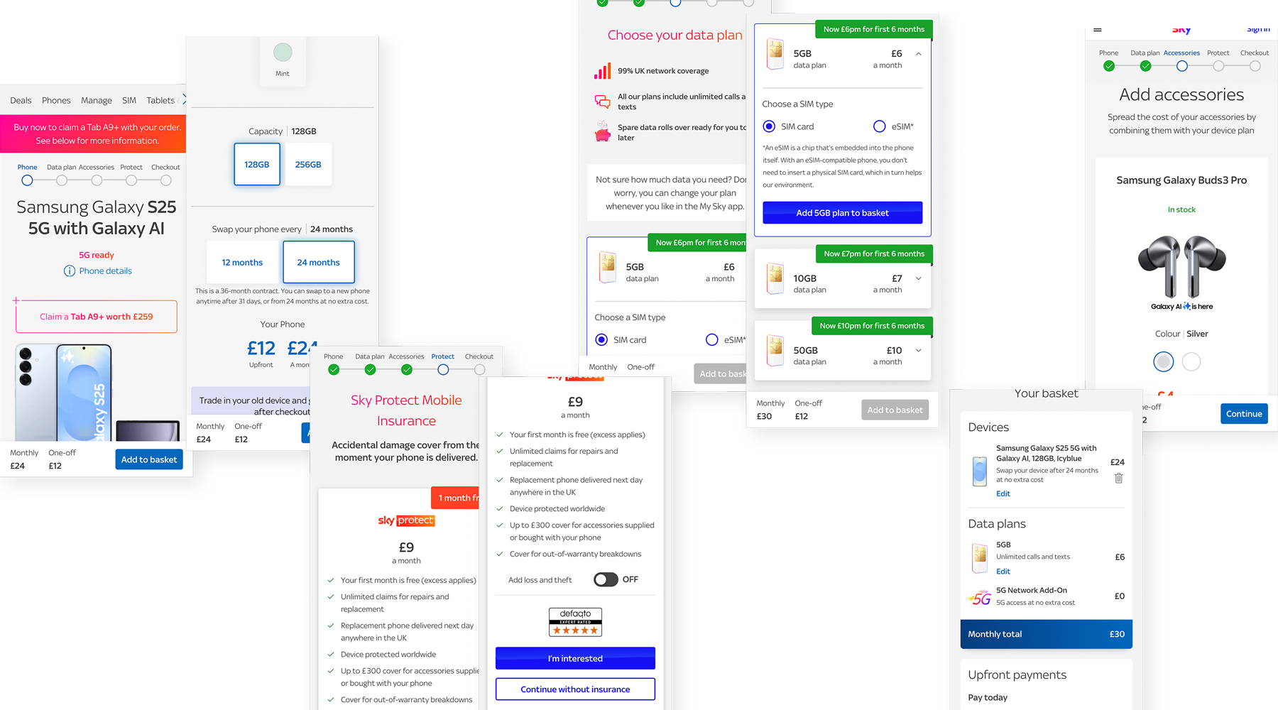 Several mobile screen views of the existing PDP