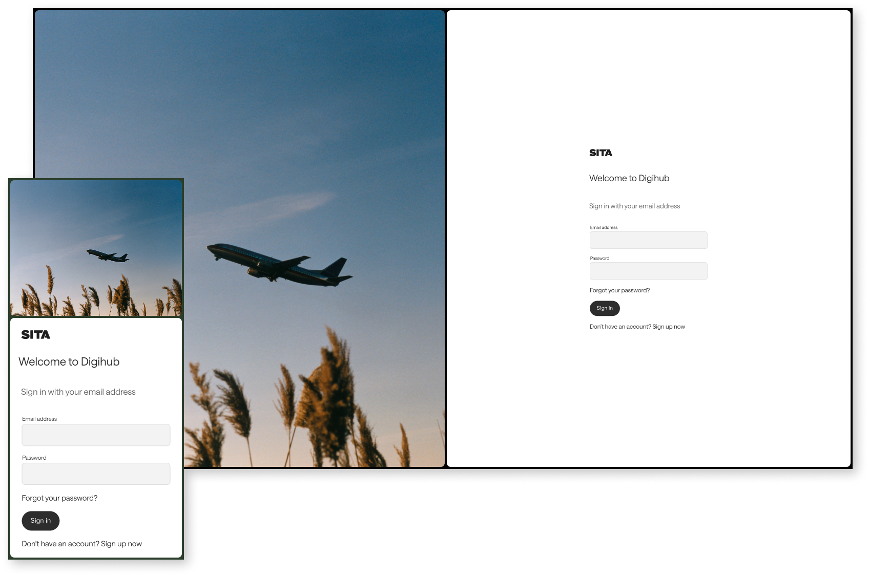 Mobile and desktop Sign In
